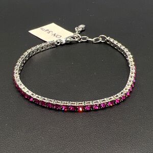 On 34th Silver-Tone Flex Tennis Bracelet, 7" + 1" extender NWT